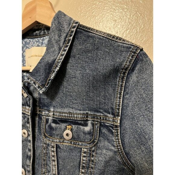 Anthropologie Pilcro and the Letterpress Denim Jacket Eyelet Trim Women's Medium - Picture 8 of 14